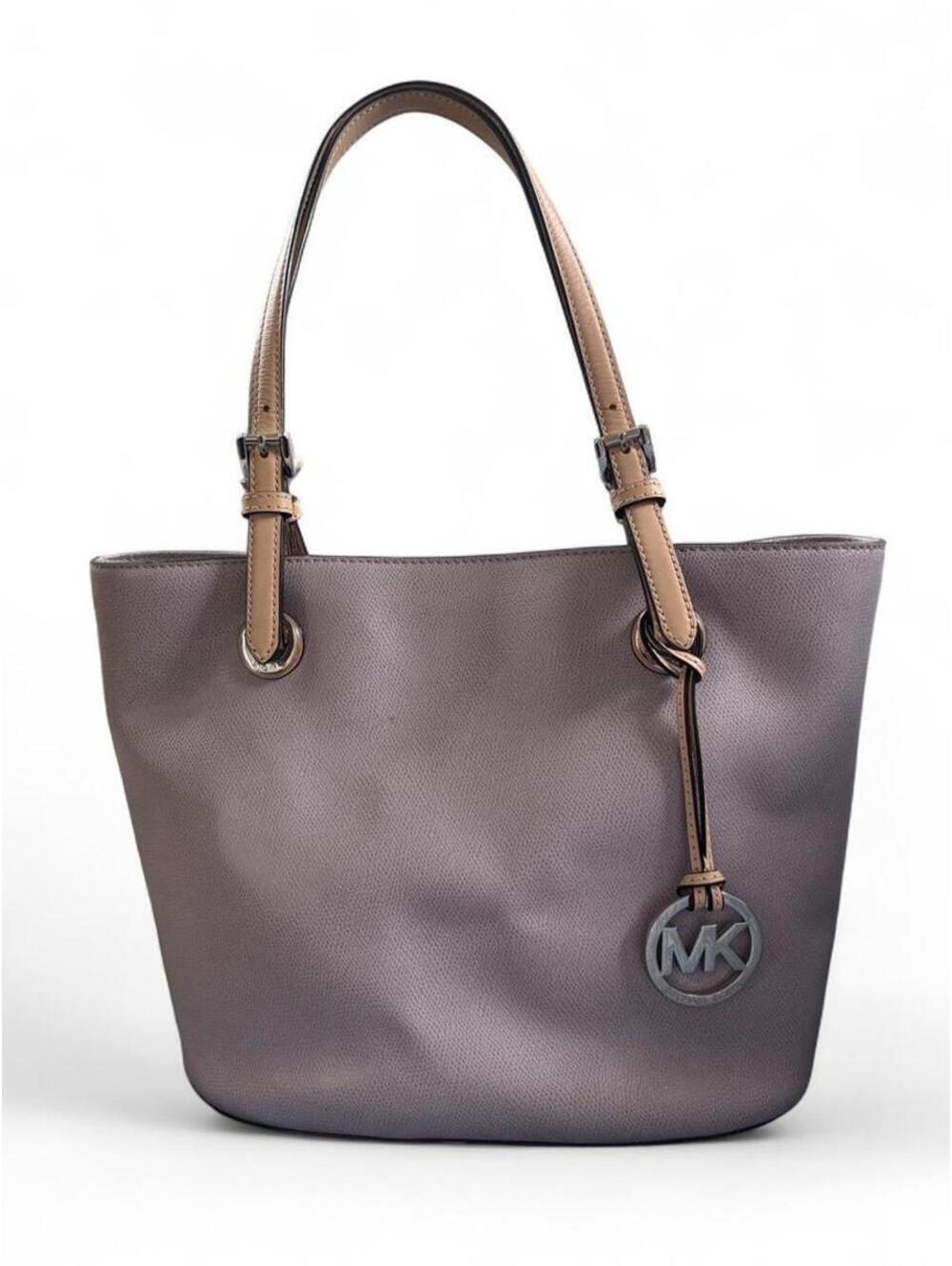Michael Kors Jet Set Pearl Grey Lilac Saffiano Leather Large Tote